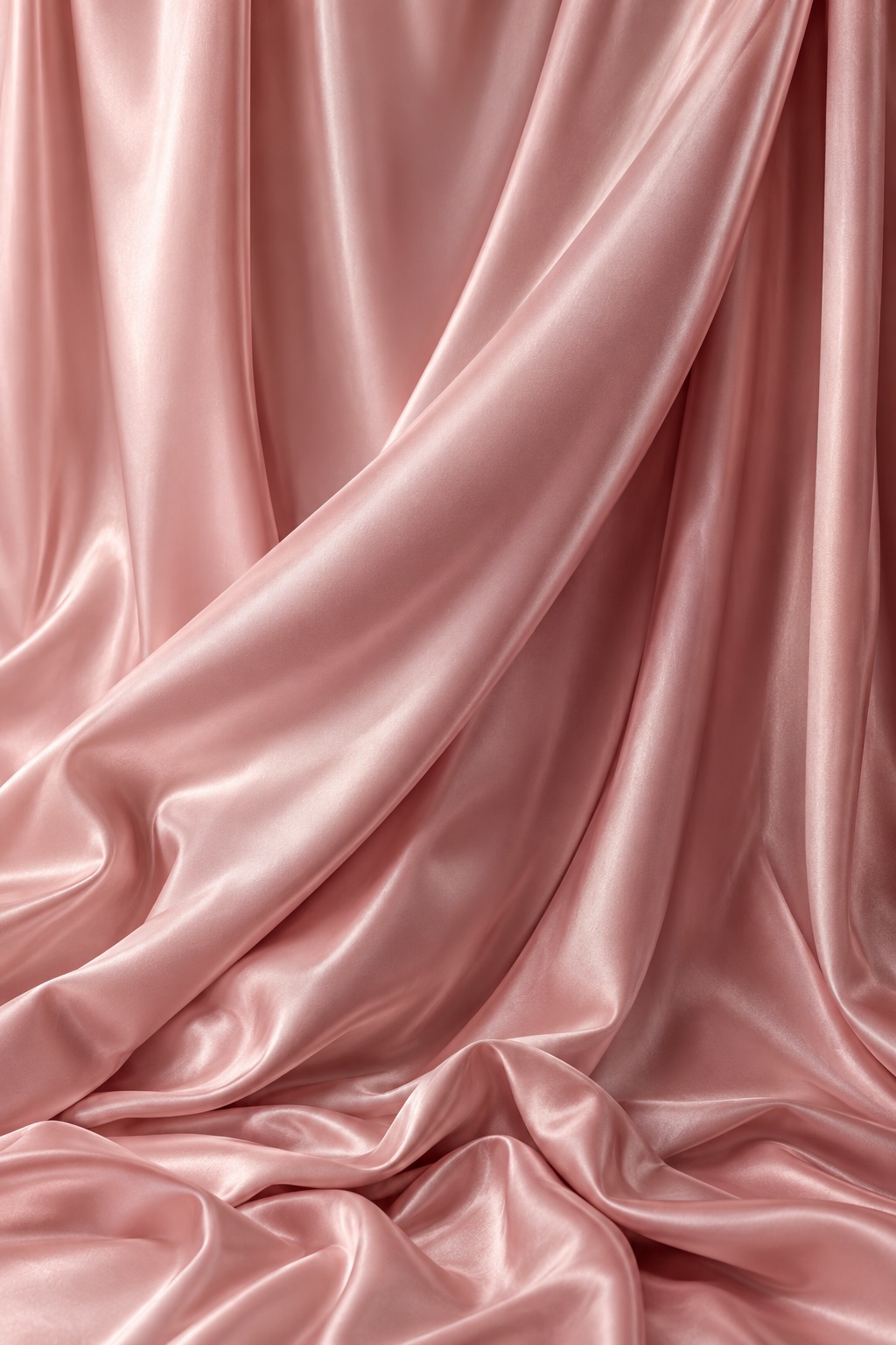 Illustrative blush pink satin with flowing folds and a soft sheen